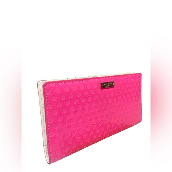 Kate Spade Vibrant Hot Pink Embossed Patent Leather Storybook Interior Wallet ⚡️ - Picture 3 of 11